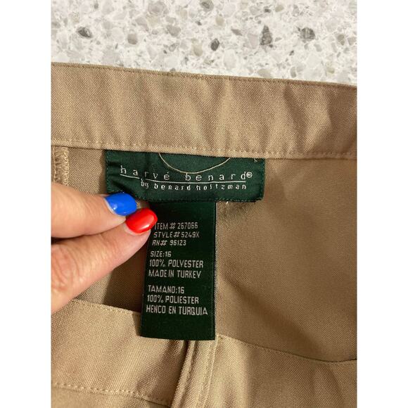 Harve Bernard women's 16 slacks trousers dress pants khaki camel light weight - Picture 6 of 12